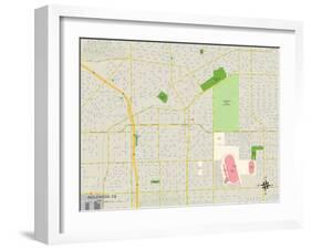 Political Map of Inglewood, CA-null-Framed Art Print