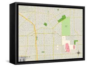 Political Map of Inglewood, CA-null-Framed Stretched Canvas