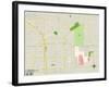 Political Map of Inglewood, CA-null-Framed Art Print