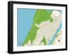 Political Map of Inwood, NY-null-Framed Art Print