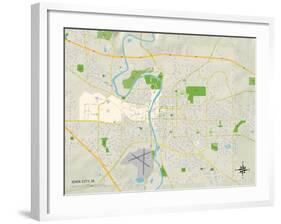 Political Map of Iowa City, IA-null-Framed Art Print