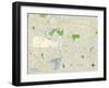 Political Map of Iowa City, IA-null-Framed Art Print