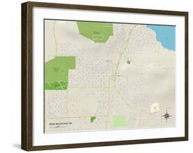 Political Map of Iron Mountain, MI-null-Framed Art Print