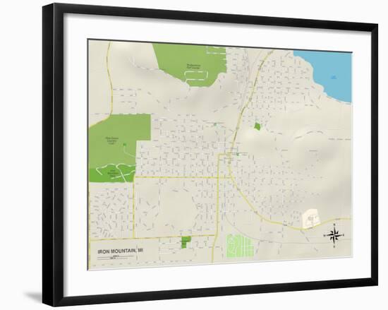 Political Map of Iron Mountain, MI-null-Framed Art Print