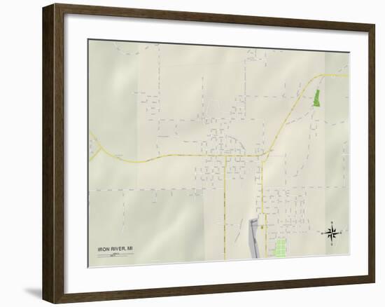 Political Map of Iron River, MI-null-Framed Art Print