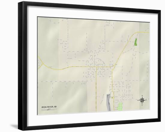 Political Map of Iron River, MI-null-Framed Art Print