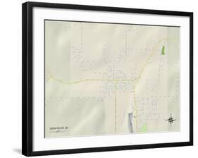 Political Map of Iron River, MI-null-Framed Art Print