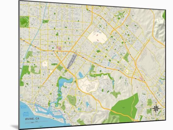 Political Map of Irvine, CA-null-Mounted Art Print