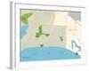 Political Map of Isla Vista, CA-null-Framed Art Print