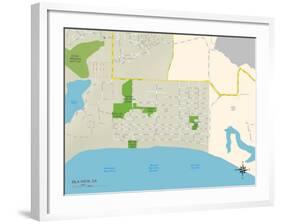 Political Map of Isla Vista, CA-null-Framed Art Print