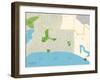 Political Map of Isla Vista, CA-null-Framed Art Print