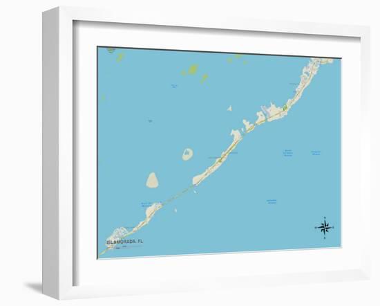 Political Map of Islamorada, FL-null-Framed Art Print