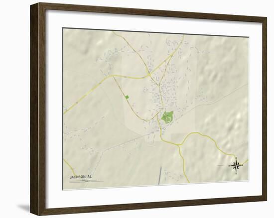 Political Map of Jackson, AL-null-Framed Art Print