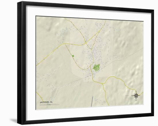 Political Map of Jackson, AL-null-Framed Art Print