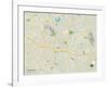 Political Map of Jackson, MS-null-Framed Art Print