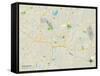 Political Map of Jackson, MS-null-Framed Stretched Canvas