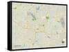 Political Map of Jackson, MS-null-Framed Stretched Canvas