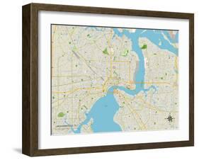 Political Map of Jacksonville, FL-null-Framed Art Print