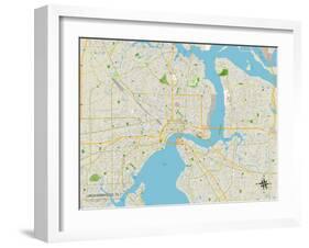 Political Map of Jacksonville, FL-null-Framed Art Print