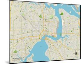 Political Map of Jacksonville, FL-null-Mounted Art Print