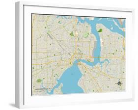 Political Map of Jacksonville, FL-null-Framed Art Print