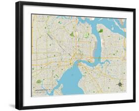 Political Map of Jacksonville, FL-null-Framed Art Print