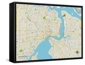 Political Map of Jacksonville, FL-null-Framed Stretched Canvas