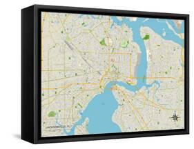 Political Map of Jacksonville, FL-null-Framed Stretched Canvas