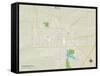 Political Map of Jacksonville, IL-null-Framed Stretched Canvas