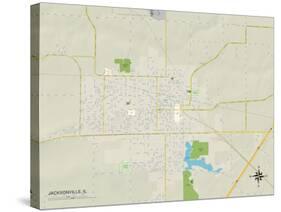 Political Map of Jacksonville, IL-null-Stretched Canvas