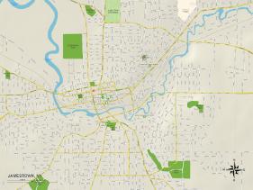 'Political Map of Jamestown, NY' Prints | AllPosters.com