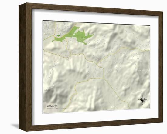 Political Map of Jamul, CA-null-Framed Art Print