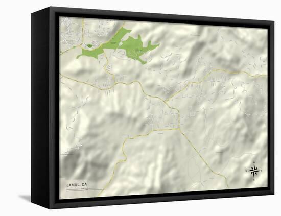 Political Map of Jamul, CA-null-Framed Stretched Canvas