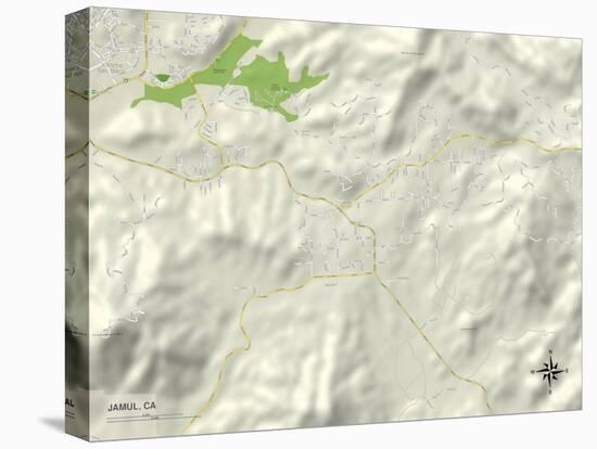 Political Map of Jamul, CA-null-Stretched Canvas