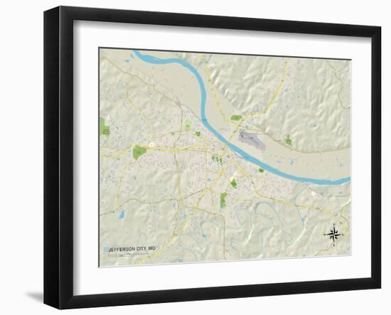 Political Map of Jefferson City, MO-null-Framed Art Print