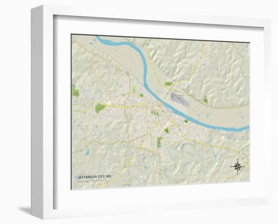 Political Map of Jefferson City, MO-null-Framed Art Print