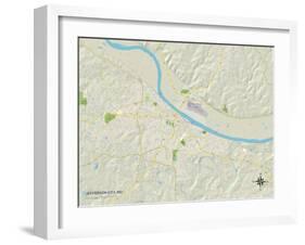 Political Map of Jefferson City, MO-null-Framed Art Print