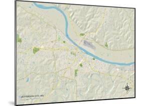 Political Map of Jefferson City, MO-null-Mounted Art Print