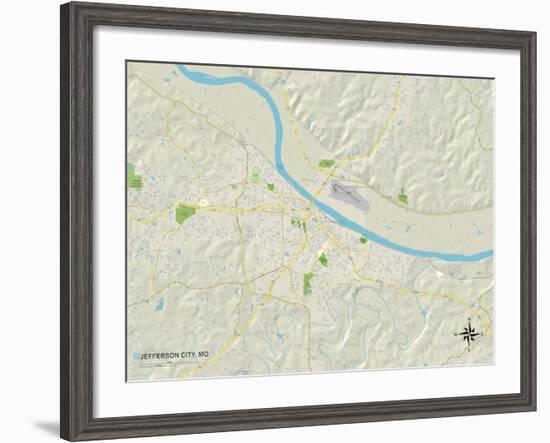 Political Map of Jefferson City, MO-null-Framed Art Print