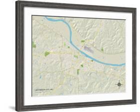 Political Map of Jefferson City, MO-null-Framed Art Print