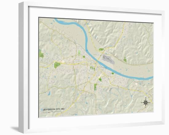 Political Map of Jefferson City, MO-null-Framed Art Print