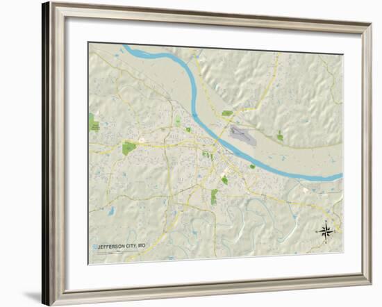 Political Map of Jefferson City, MO-null-Framed Art Print