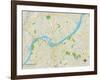 Political Map of Jeffersonville, IN-null-Framed Art Print