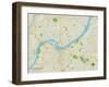 Political Map of Jeffersonville, IN-null-Framed Art Print