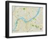 Political Map of Jeffersonville, IN-null-Framed Art Print