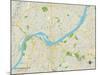 Political Map of Jeffersonville, IN-null-Mounted Art Print