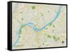 Political Map of Jeffersonville, IN-null-Framed Stretched Canvas