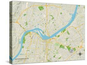 Political Map of Jeffersonville, IN-null-Stretched Canvas