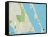 Political Map of Jensen Beach, FL-null-Framed Stretched Canvas