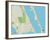 Political Map of Jensen Beach, FL-null-Framed Art Print